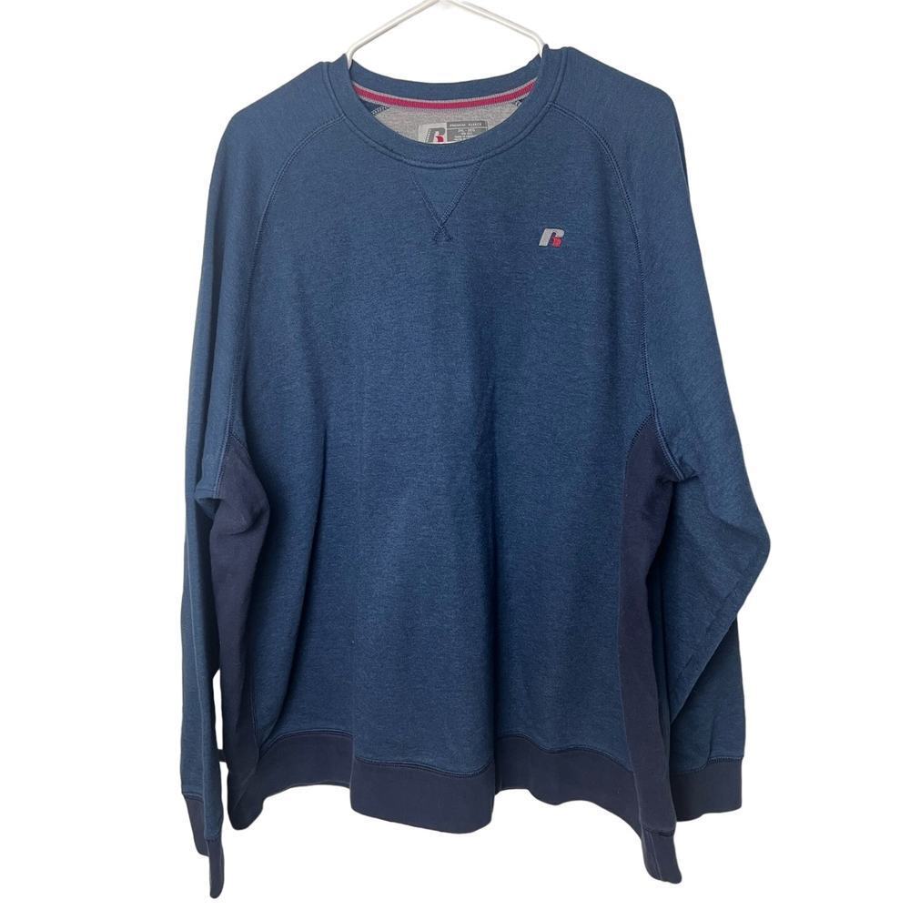Russell Athletic Men's Blue and Navy Jumper Sweatshirt Size 2XL Premium Fleece